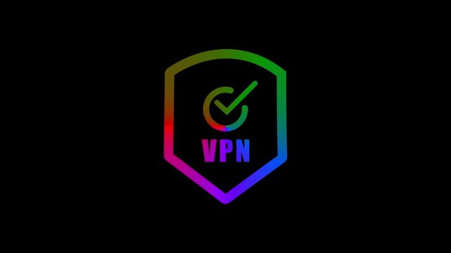 Animated VPN symbol with Shield Icon.  Animated VPN symbol with Shield Icon. 
