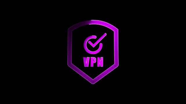 Animated VPN symbol with Shield Icon.  Animated VPN symbol with Shield Icon. 