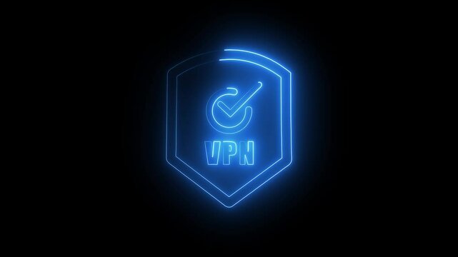 Animated VPN symbol with Shield Icon.  Animated VPN symbol with Shield Icon. 