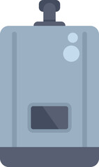 Illustration featuring a modern gas boiler providing hot water for central heating
