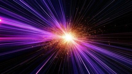 A sparkling explosion of violet light on a black background, depicting ultraviolet energy