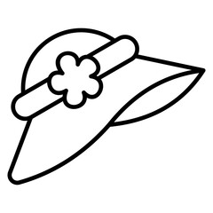 Sun Hat  Icon Element For Design