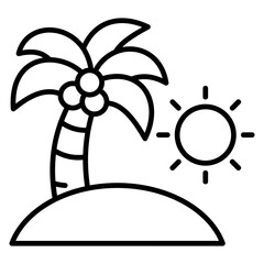 Island  Icon Element For Design