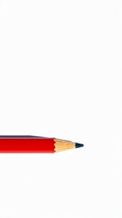 red pencil on a white background