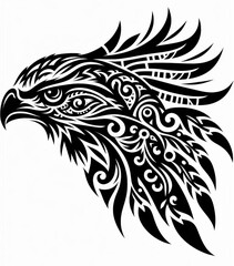 Obraz premium TRIBAL TATOO トライバル タトゥ 刺青 和柄 鷹 hawk 