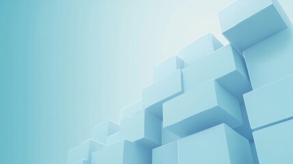 Obraz premium A modern abstract background featuring light blue cubes, perfect for digital design or business presentations.