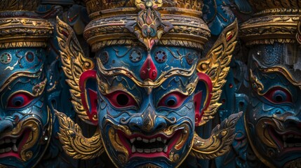 Obraz premium Traditional Thai Decorative Art with Vibrant Colors