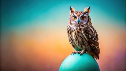 majestic easter owl perched atop with colorful egg
