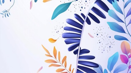 Fototapeta premium Beautiful floral design featuring vibrant leaves in various colors against a soft background, perfect for nature-themed projects.