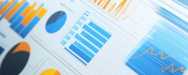 Detailed infographic with colorful graphs showcasing data trends in a professional setting, ideal for business presentations.