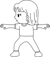 kid doing yoga outline coloring