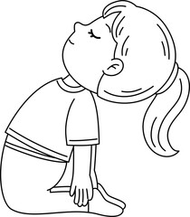 kid doing yoga outline coloring