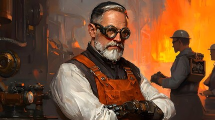 Industrial Worker with Prosthetic Arm