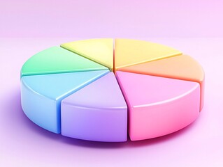 Obraz premium Colorful Pastel Pie Chart on Soft Background