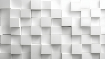Obraz premium Contemporary Flat Design of Elegant White Cube Boxes for Modern Wallpaper Applications.
