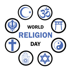 World religion day stock vector