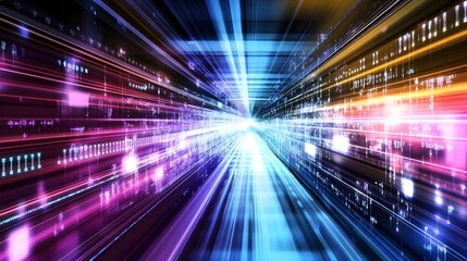 Abstract Technology Business Background With Motion Blur Zoom