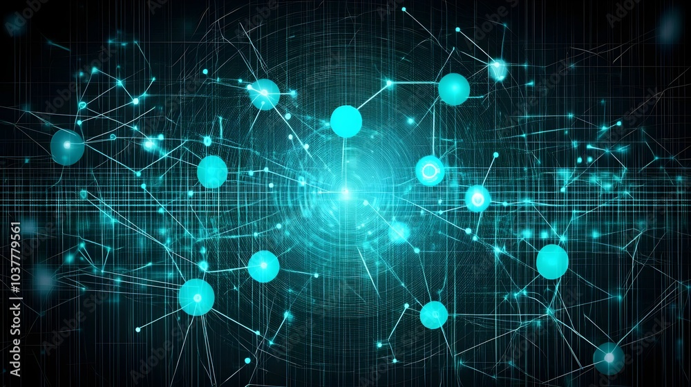 Wall mural global networking communication future technology background information chain