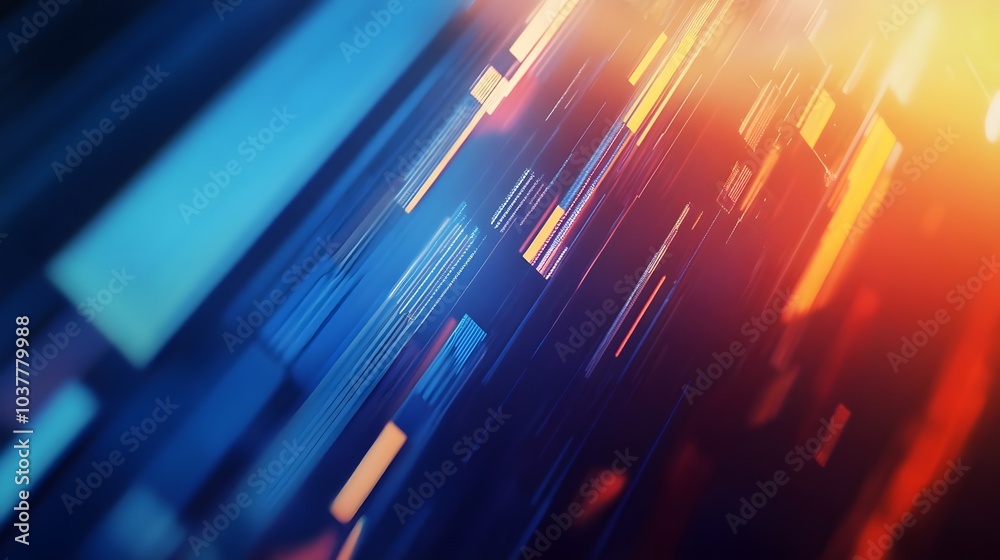 Canvas Prints abstract technology business background with motion blur zoom