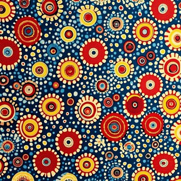 Shweshwe** Pattern - A cotton fabric pattern known for its bold colors and small,