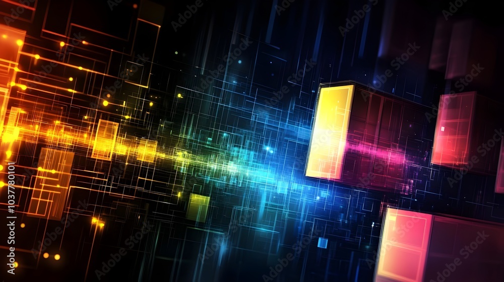 Canvas Prints abstract technology business background with motion blur zoom