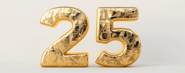 Naklejka premium 2025 Happy New Year 3d number gold isolated on white background MONA