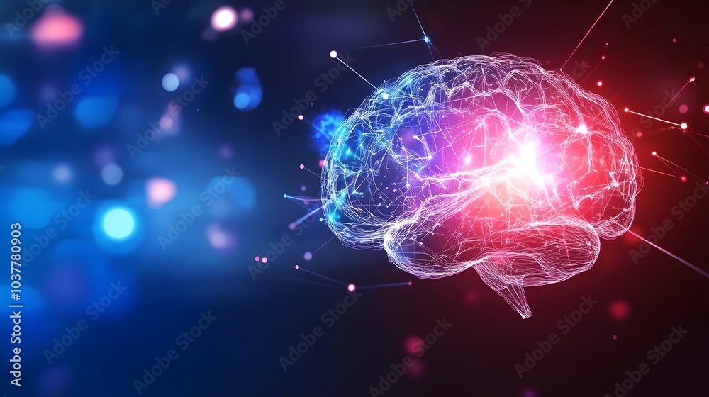 Sticker brain representing critical thinking and advancement in technology and intelligence