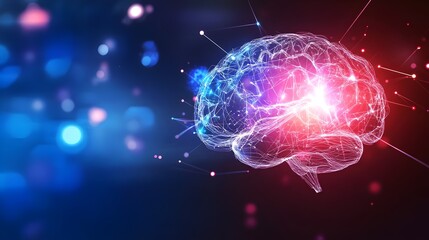 Brain representing critical thinking and advancement in technology and intelligence