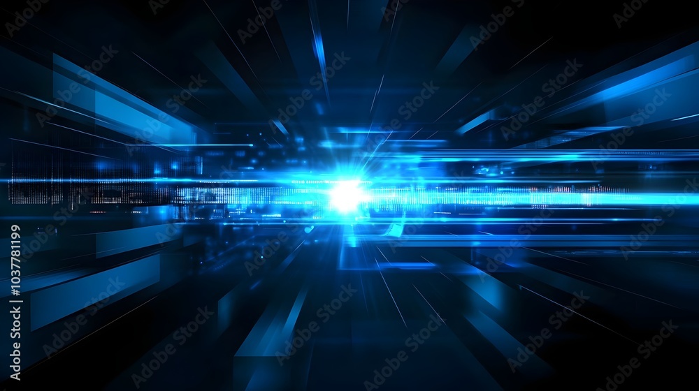 Wall mural abstract technology business background with motion blur zoom
