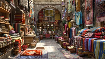 Obraz premium A bustling market place in Morocco