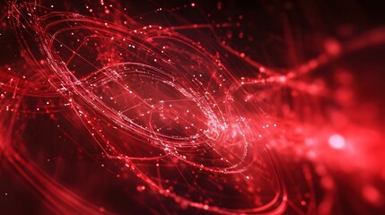 Red technology background and abstract digital tech circle.copy space.