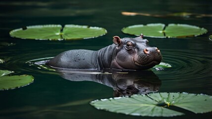 Fototapeta premium Hippo Banner Template