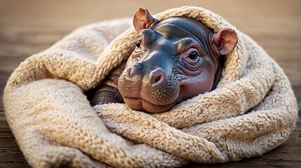 Obraz premium Hippo Banner Template