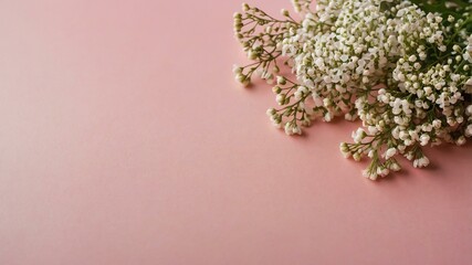 photo of Baby's Breath (Gypsophila) on aesthetic pink background