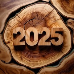 wooden word 2025 happy new year 