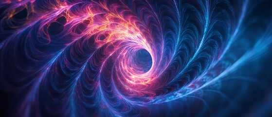 Fototapeta premium A vibrant spiral swirl of blue and purple hues, creating a dynamic visual flow and depth, ideal for backgrounds or abstract art.