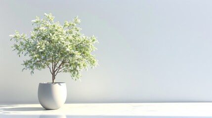 Minimalist 3D Elderberry Tree in Pot
