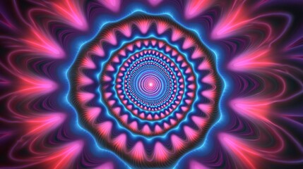 A stunning digital abstract pattern featuring vibrant swirling colors in a mesmerizing circular design. Ideal for creative projects and backgrounds.