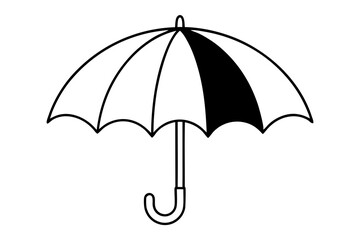 Black umbrella vector silhouette.