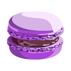 Macaroon dessert in flat technique vector illustration 