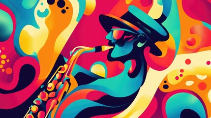 Abstract poster art for a jazz music performance