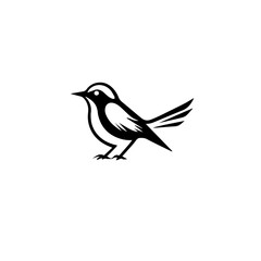 Bird On Branch Thin Line Icon. Dove Icon on Black and White Vector Backgrounds. vector logo bird. bird line vector logo design icon.