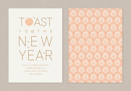 Toast to the New Year Invitation Template