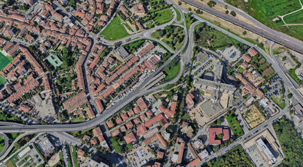 Obraz premium Italy, Florence, bird's-eye view, in summer