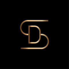 Minimalist Initials SD or DS Logo Vector Illustration