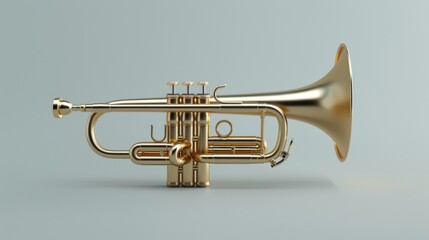 Obraz premium Gold Bugle on Clean Background with Soft Lighting