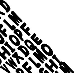 Abstract letter arrangement corner border