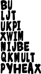 Abstract letter arrangement corner border