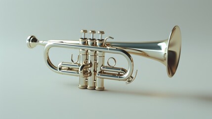 Obraz premium Polished Cornet with Clean Background