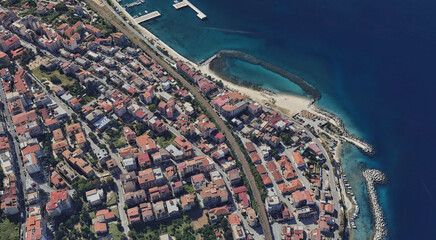 Reggio Calabria's Coastline from Above: Ionian Sea and Urban Landscape